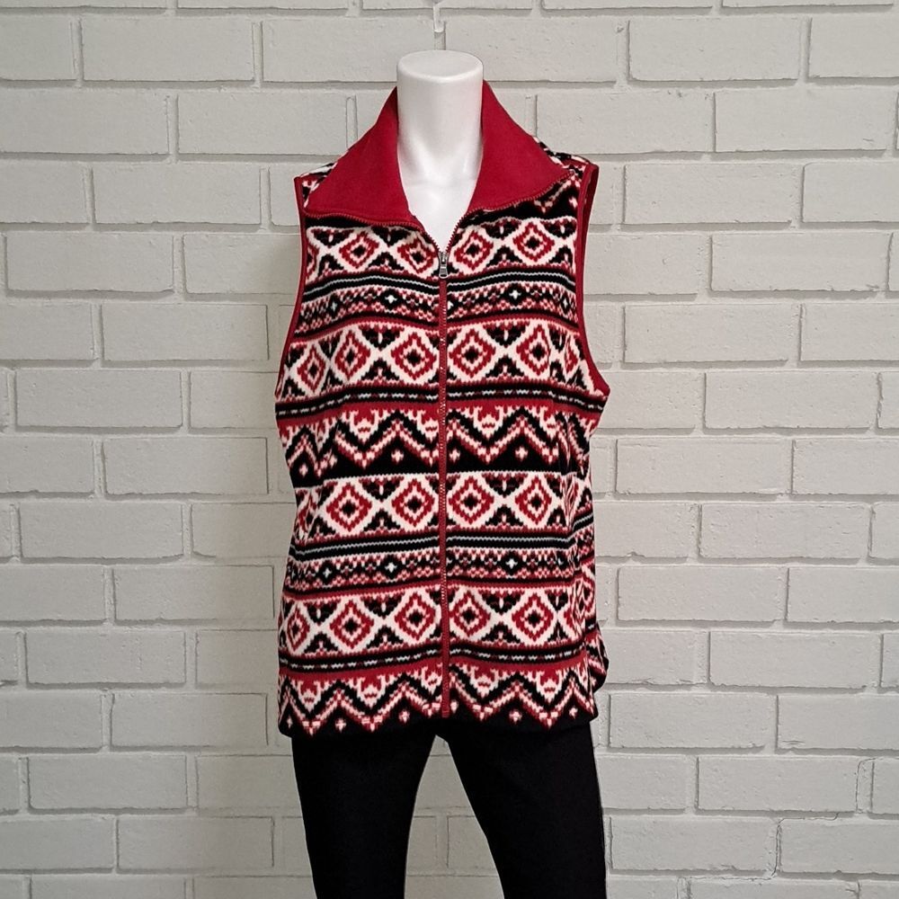 American Living Fleece Multicolor Zip Up Vest. Size XL NWT
